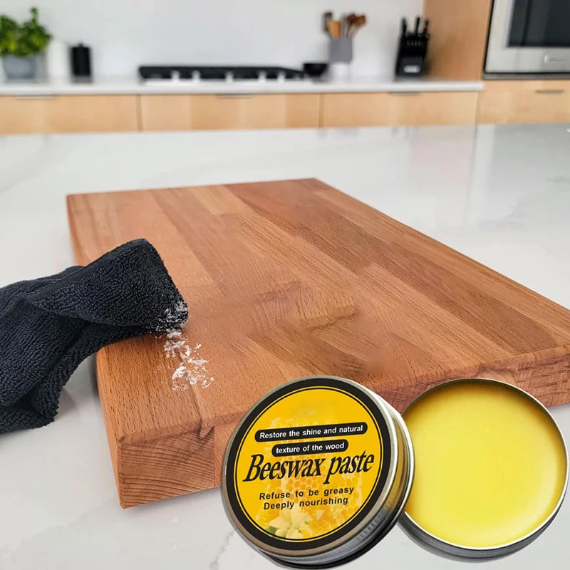 Chopping Board Beeswax Paste - （3/25/80g）Food Grade Coconut Oil + Vitamin E Deep Nourishment Restore Wood's Natural Shine Tool